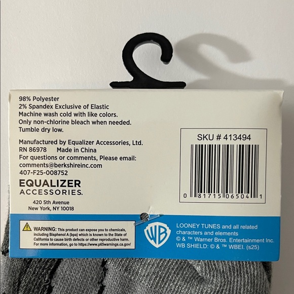 Warner Bros. Gray and White Bugs Bunny Socks - Picture 5 of 5
